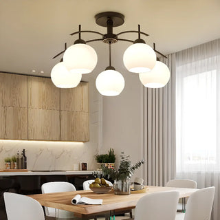 ZOWALA - Gold 8-Light Dome Semi-Flush Mount Light Image - 4