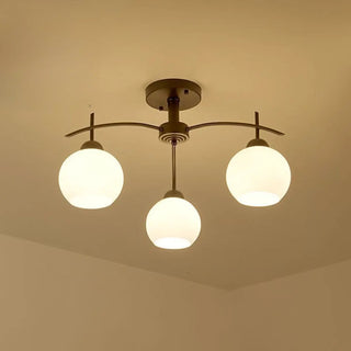 ZOWALA - Gold 8-Light Dome Semi-Flush Mount Light Image - 6