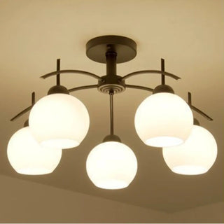ZOWALA - Gold 8-Light Dome Semi-Flush Mount Light Image - 7