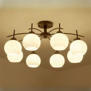 ZOWALA - Gold 8-Light Dome Semi-Flush Mount Light Image - 8