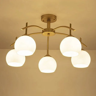 ZOWALA - Gold 8-Light Dome Semi-Flush Mount Light Image - 9