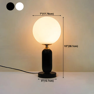 Minimalist White Globe Metal Bedroom Decor Table Lamp Zawala #size