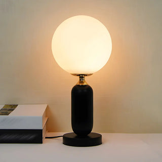 Minimalist White Globe Metal Bedroom Decor Table Lamp Zawala Image - 3