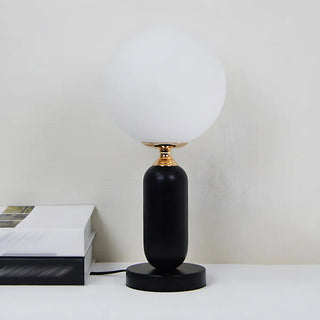 Minimalist White Globe Metal Bedroom Decor Table Lamp Zawala Image - 4