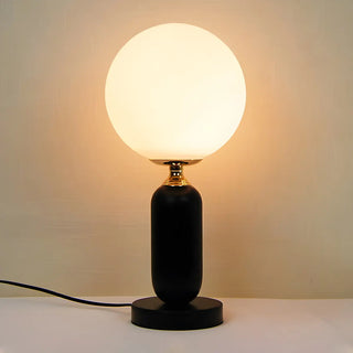 Minimalist White Globe Metal Bedroom Decor Table Lamp Zawala Image - 5