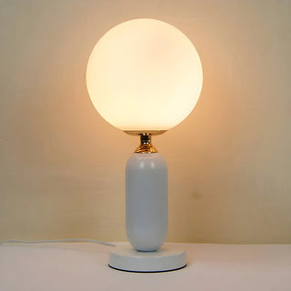 Minimalist White Globe Metal Bedroom Decor Table Lamp Zawala Image - 6