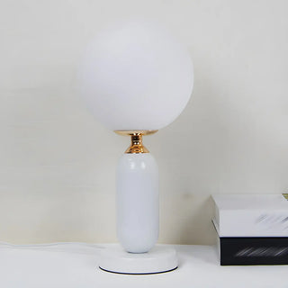 Minimalist White Globe Metal Bedroom Decor Table Lamp Zawala Image - 8