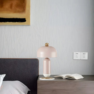 Unique Pink Metal Geometric Decor Bedroom Table Lamp Zawala Image - 2