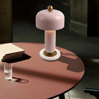 Unique Pink Metal Geometric Decor Bedroom Table Lamp Zawala Image - 3