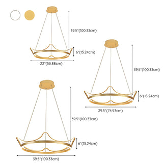 ZOWALA - Circle White Acrylic Crown LED Kids Room Chandelier #size