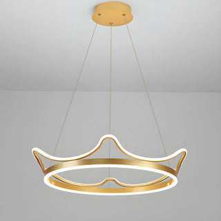 ZOWALA - Circle White Acrylic Crown LED Kids Room Chandelier Image - 3
