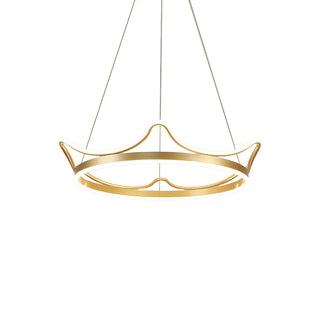 ZOWALA - Circle White Acrylic Crown LED Kids Room Chandelier Image - 7