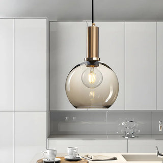 ZOWALA - Modern Clear Glass Dome Dining Room Pendant Light Image - 1