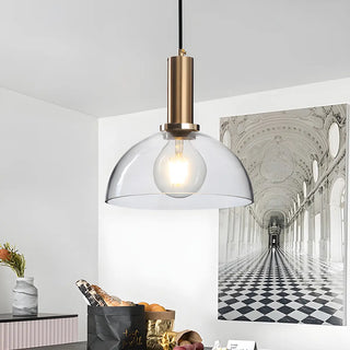 ZOWALA - Modern Clear Glass Dome Dining Room Pendant Light Image - 11