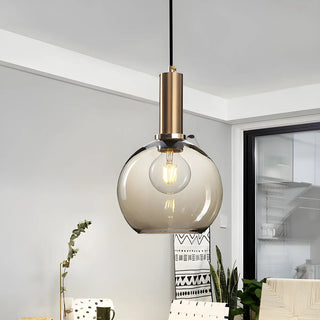 ZOWALA - Modern Clear Glass Dome Dining Room Pendant Light Image - 13