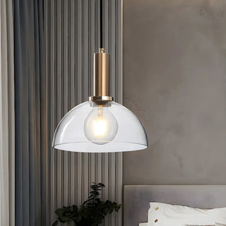 ZOWALA - Modern Clear Glass Dome Dining Room Pendant Light Image - 14