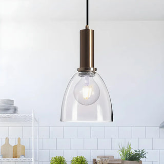 ZOWALA - Modern Clear Glass Dome Dining Room Pendant Light Image - 16
