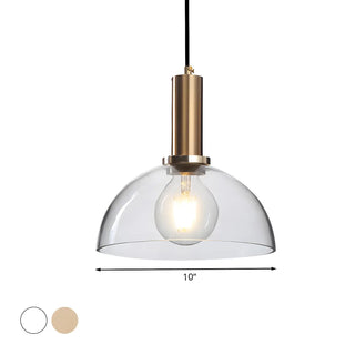ZOWALA - Modern Clear Glass Dome Dining Room Pendant Light #size