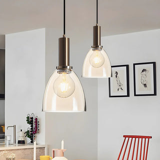 ZOWALA - Modern Clear Glass Dome Dining Room Pendant Light Image - 4