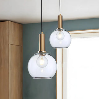 ZOWALA - Modern Clear Glass Dome Dining Room Pendant Light Image - 6