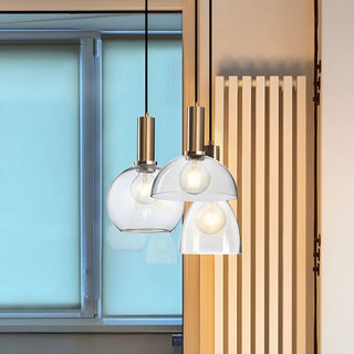 ZOWALA - Modern Clear Glass Dome Dining Room Pendant Light Image - 7