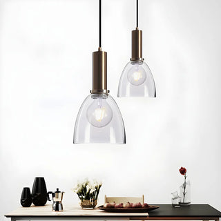 ZOWALA - Modern Clear Glass Dome Dining Room Pendant Light Image - 8