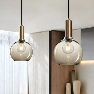 ZOWALA - Modern Clear Glass Dome Dining Room Pendant Light Image - 9