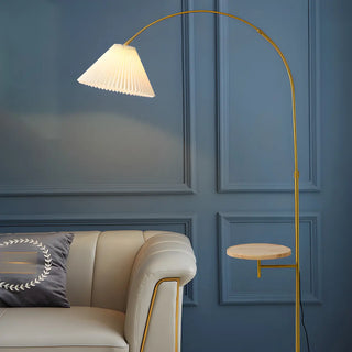 Adjustable Simple Cone Side Table Gold Floor Lamp Zawala Image - 4