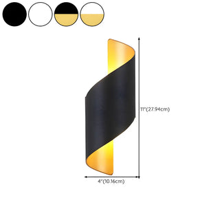 Gold Artistic Metal Spiral Small Wall Light Warm Light Zawala #size