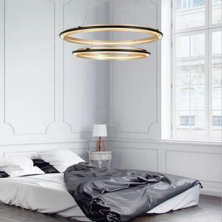 ZOWALA - Gold LED Circular Ring Chandelier Image - 1