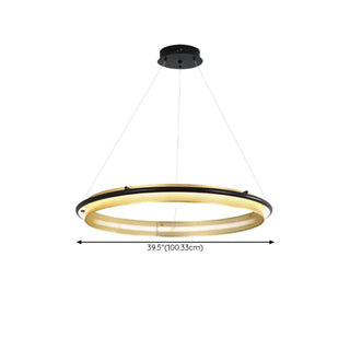 ZOWALA - Gold LED Circular Ring Chandelier Image - 17