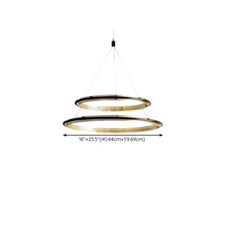 ZOWALA - Gold LED Circular Ring Chandelier Image - 18
