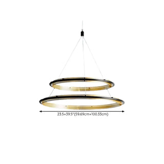 ZOWALA - Gold LED Circular Ring Chandelier Image - 21