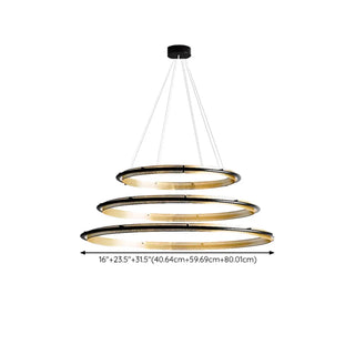 ZOWALA - Gold LED Circular Ring Chandelier Image - 23