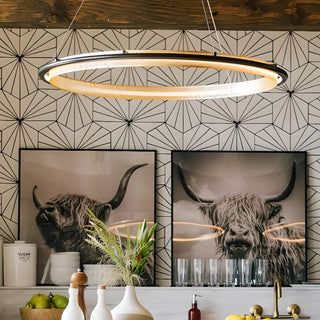 ZOWALA - Gold LED Circular Ring Chandelier Image - 3