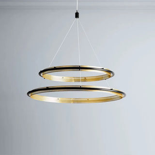 ZOWALA - Gold LED Circular Ring Chandelier Image - 8