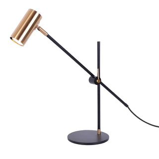 Sleek Gold Adjustable Column Shade Metal Table Lamp Zawala Image - 10