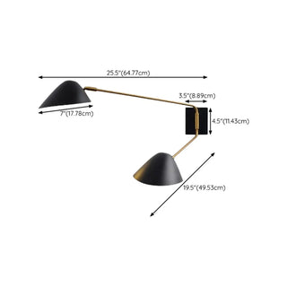 Modern Black Geometric Dual-Arm Rotatable Wall Lamp Zawala Image - 21