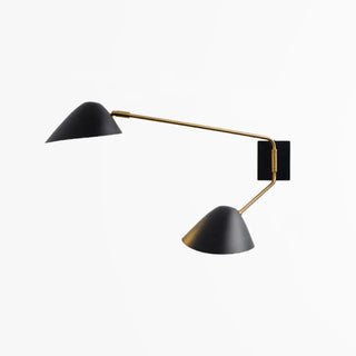 Modern Black Geometric Dual-Arm Rotatable Wall Lamp Zawala Image - 4