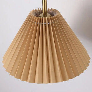 Bedroom Brown Pleated Fabric Shade Cone Wall Sconce Image - 22