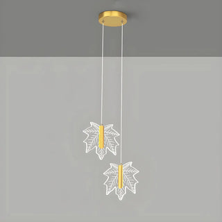 ZOWALA - Modern Maple Clear Acrylic Leaf Bedroom Pendant Light Image - 11