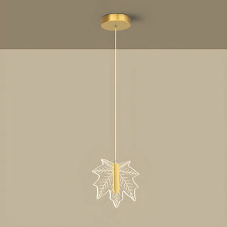 ZOWALA - Modern Maple Clear Acrylic Leaf Bedroom Pendant Light Image - 6