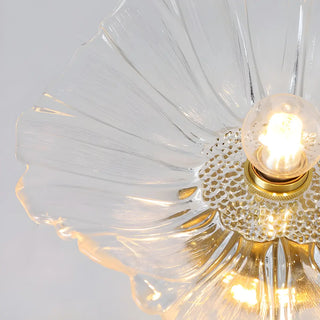 ZOWALA - Nordic Flower Glass Gold Adjustable Clear Pendant Light Image - 10