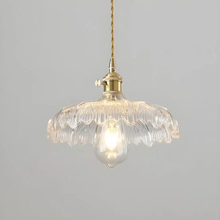 ZOWALA - Nordic Flower Glass Gold Adjustable Clear Pendant Light Image - 11