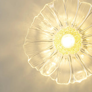 ZOWALA - Nordic Flower Glass Gold Adjustable Clear Pendant Light Image - 13