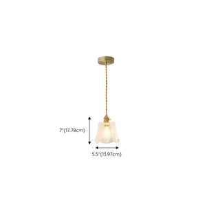 ZOWALA - Nordic Flower Glass Gold Adjustable Clear Pendant Light #size