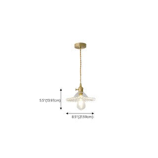 ZOWALA - Nordic Flower Glass Gold Adjustable Clear Pendant Light Image - 15