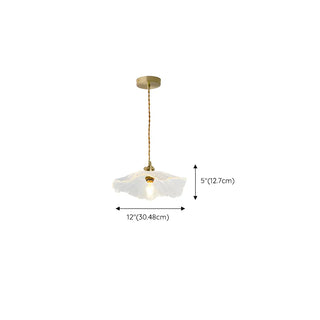 ZOWALA - Nordic Flower Glass Gold Adjustable Clear Pendant Light Image - 17