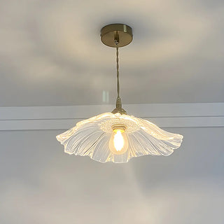 ZOWALA - Nordic Flower Glass Gold Adjustable Clear Pendant Light Image - 3