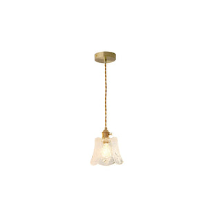 ZOWALA - Nordic Flower Glass Gold Adjustable Clear Pendant Light Image - 4
